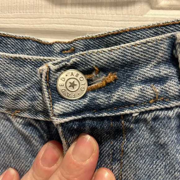 VTG Faded Glory Womens Jean Shorts Blue Pockets Light‎ Wash High Rise Denim 12 - Picture 4 of 6